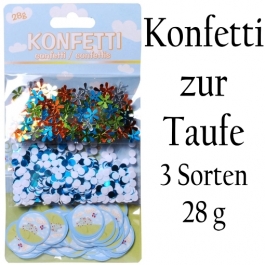 Konfetti zur Taufe, 3 Sorten