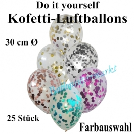 Konfetti-Luftballons Do it yourself, 25 Stück