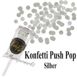 Konfetti Push Pop, silber