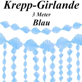 Krepp-Girlande Blau, 3 Meter