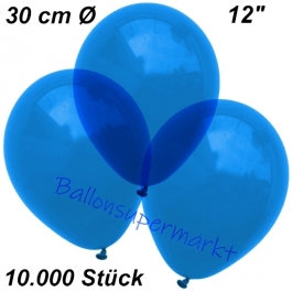 Luftballons Kristall, 30 cm, Blau, 10000 Stück