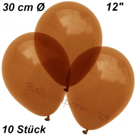 Luftballons Kristall, 30 cm, Braun, 10 Stück