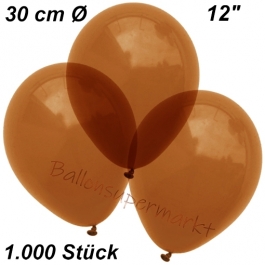 Luftballons Kristall, 30 cm, Braun, 1000 Stück