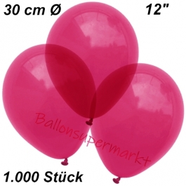 Luftballons Kristall, 30 cm, Burgund, 1000 Stück