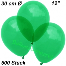 Luftballons Kristall, 30 cm, Grün, 500 Stück