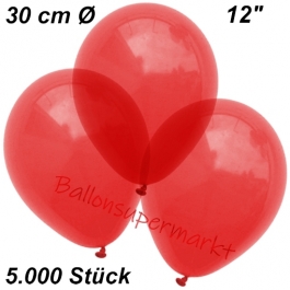 Luftballons Kristall, 30 cm, Hellrot, 5000 Stück