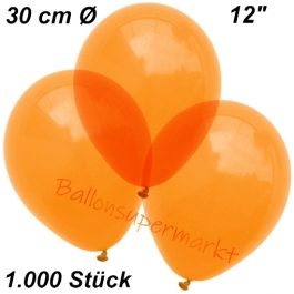 Luftballons Kristall, 30 cm, Orange, 1000 Stück