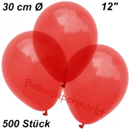 Luftballons Kristall, 30 cm, Rot, 500 Stück