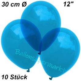 Luftballons Kristall, 30 cm, Royalblau, 10 Stück