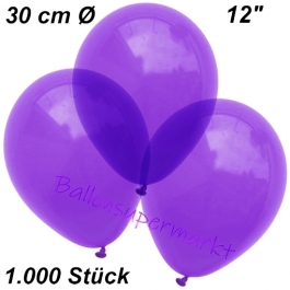 Luftballons Kristall, 30 cm, Violett, 1000 Stück