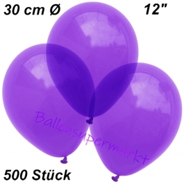 Luftballons Kristall, 30 cm, Violett, 500 Stück