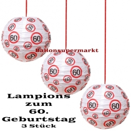 Lampions, Verkehrsschild 60, 3 Stück-Set