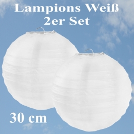 Lampions Weiß, 30 cm, 2er Set