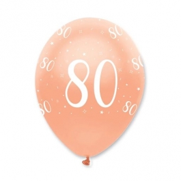 Luftballons Rosegold zum 80. Geburtstag