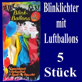LED Blinklichter mit Luftballons, 5 Stück