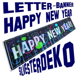 Silvester Dekoration Letterbanner Happy New Year