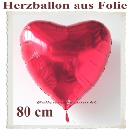 Großer Herzballon aus Folie, 80 cm, Rot