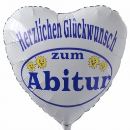 Herzlichen Glückwunsch zum Abitur, Luftballon aus Folie mit Helium Ballongas