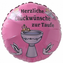 Luftballon mit Helium zur Taufe eines Mädchens: Herzliche Glückwünsche zur Taufe