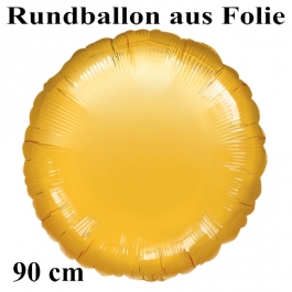Luftballon aus Folie, Rundballon, Gold, 90 cm