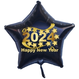 Silvester Luftballon, Sternballon aus Folie, 2024 - Happy New Year