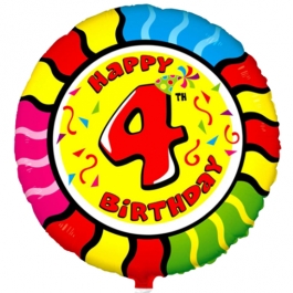 Luftballon aus Folie zum 4. Geburtstag, Animalloon, inklusive Ballongas