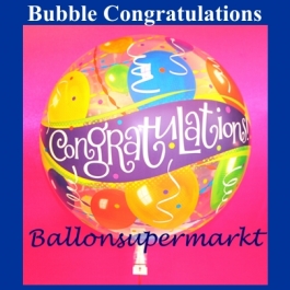 Bubble Congratulations Luftballon mit Helium