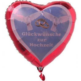 Luftballon Glückwünsche zur Hochzeit, Hochzeitsballon mit Helium-Ballongas