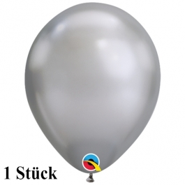 Qualatex Luftballon in Chrome Silver, 27,5 cm, 1 Stück