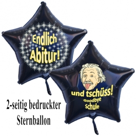 Endlich Abitur! Und tschüss, Goodbye Schule Schwarzer Sternluftballon aus Folie