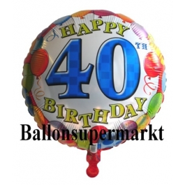 Luftballon aus Folie zum 40. Geburtstag, Balloons, Ballon mit Helium-Ballongas