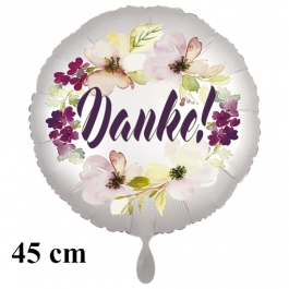 Danke.Rund-Luftballon aus Folie, satin-weiss, 45 cm