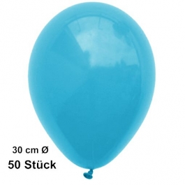 Luftballon Türkis, Pastell, gute Qualität, 50 Stück