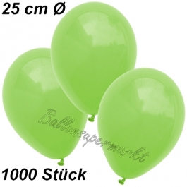 Luftballons 25 cm, Apfelgrün, 1000 Stück
