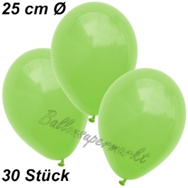 Luftballons 25 cm, Apfelgrün, 30 Stück