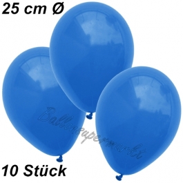 Luftballons 25 cm, Blau, 10 Stück