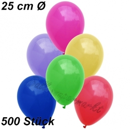 Luftballons 25 cm, Bunt gemischt, 500 Stück 