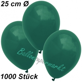 Luftballons 25 cm, Dunkelgrün, 1000 Stück 