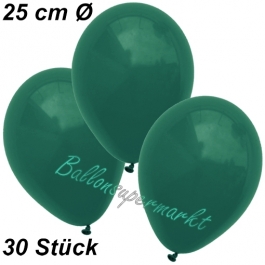 Luftballons 25 cm, Dunkelgrün, 30 Stück 