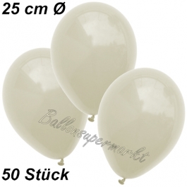 Luftballons 25 cm, Elfenbein, 50 Stück 