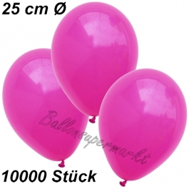 Luftballons 25 cm, Fuchsia, 10000 Stück