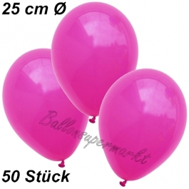 Luftballons 25 cm, Fuchsia, 50 Stück 