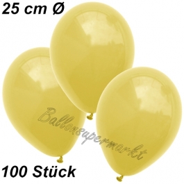 Luftballons 25 cm, Gelb, 100 Stück 