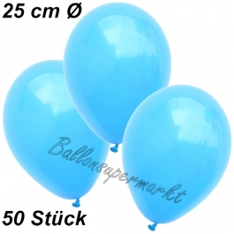 Luftballons 25 cm, Himmelblau, 50 Stück 