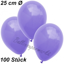 Luftballons 25 cm, Lila, 100 Stück 