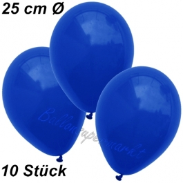 Luftballons 25 cm, Marineblau, 10 Stück 