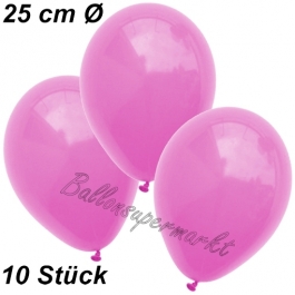 Luftballons 25 cm, Pink, 10 Stück 