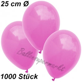 Luftballons 25 cm, Pink, 1000 Stück 