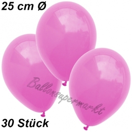 Luftballons 25 cm, Pink, 30 Stück 