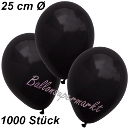 Luftballons 25 cm, Schwarz, 1000 Stück 